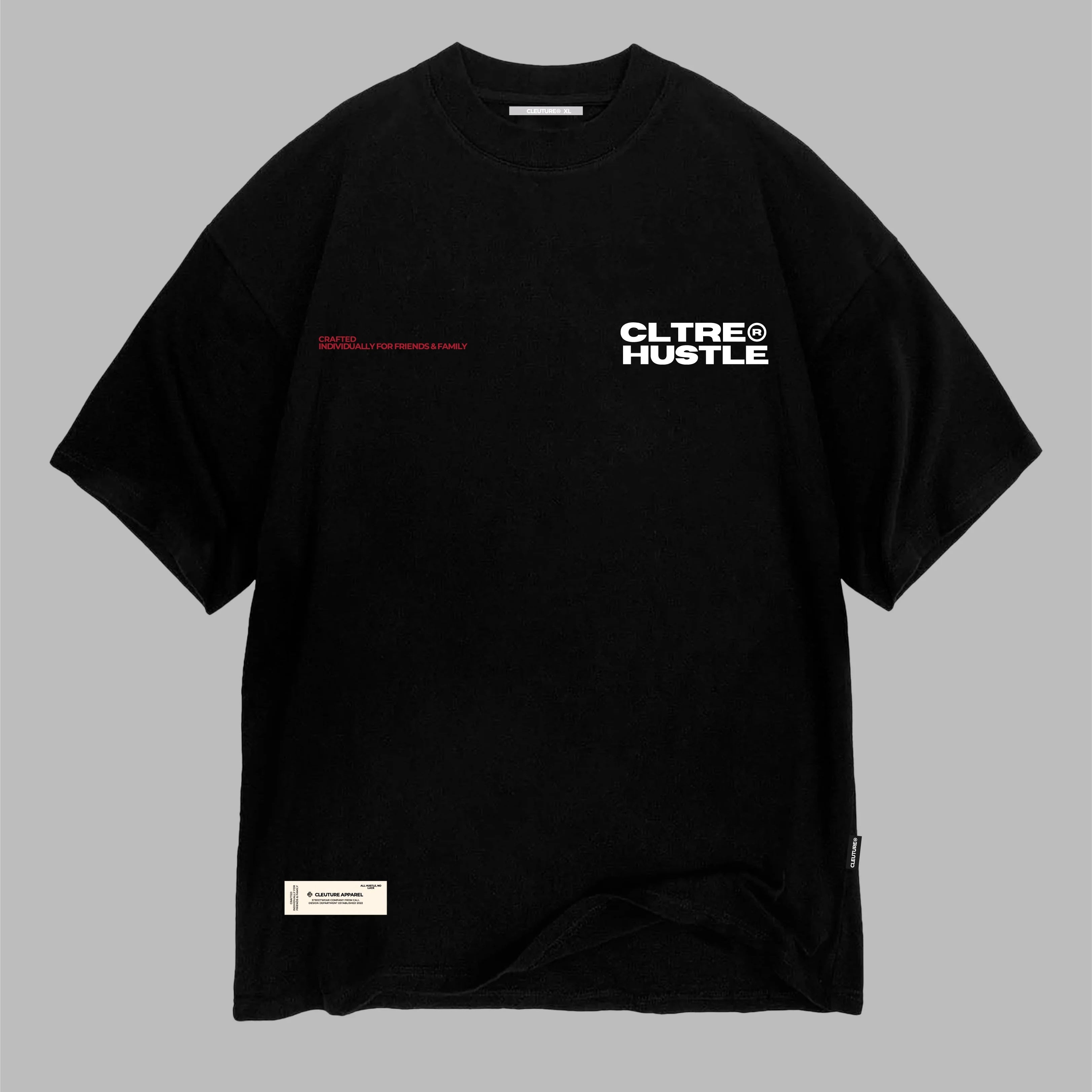 CAMISETA CLEUTURE FRIENDS Y FAMILY NEGRA