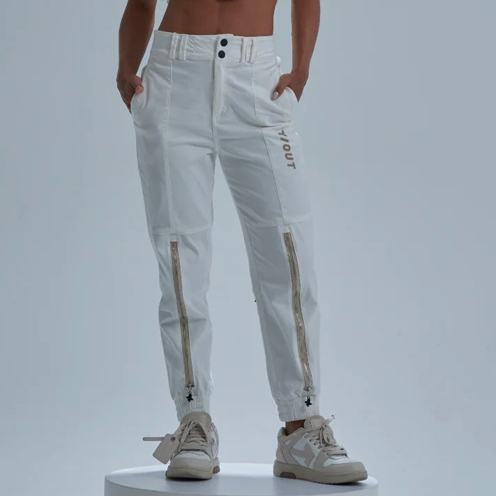PANTALÓN Y-OUT BLANCO TRACK ZIPPER