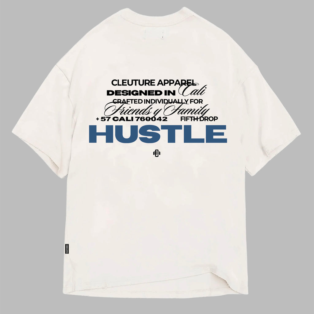 CAMISETA CLEUTURE HUSTLE BLANCA