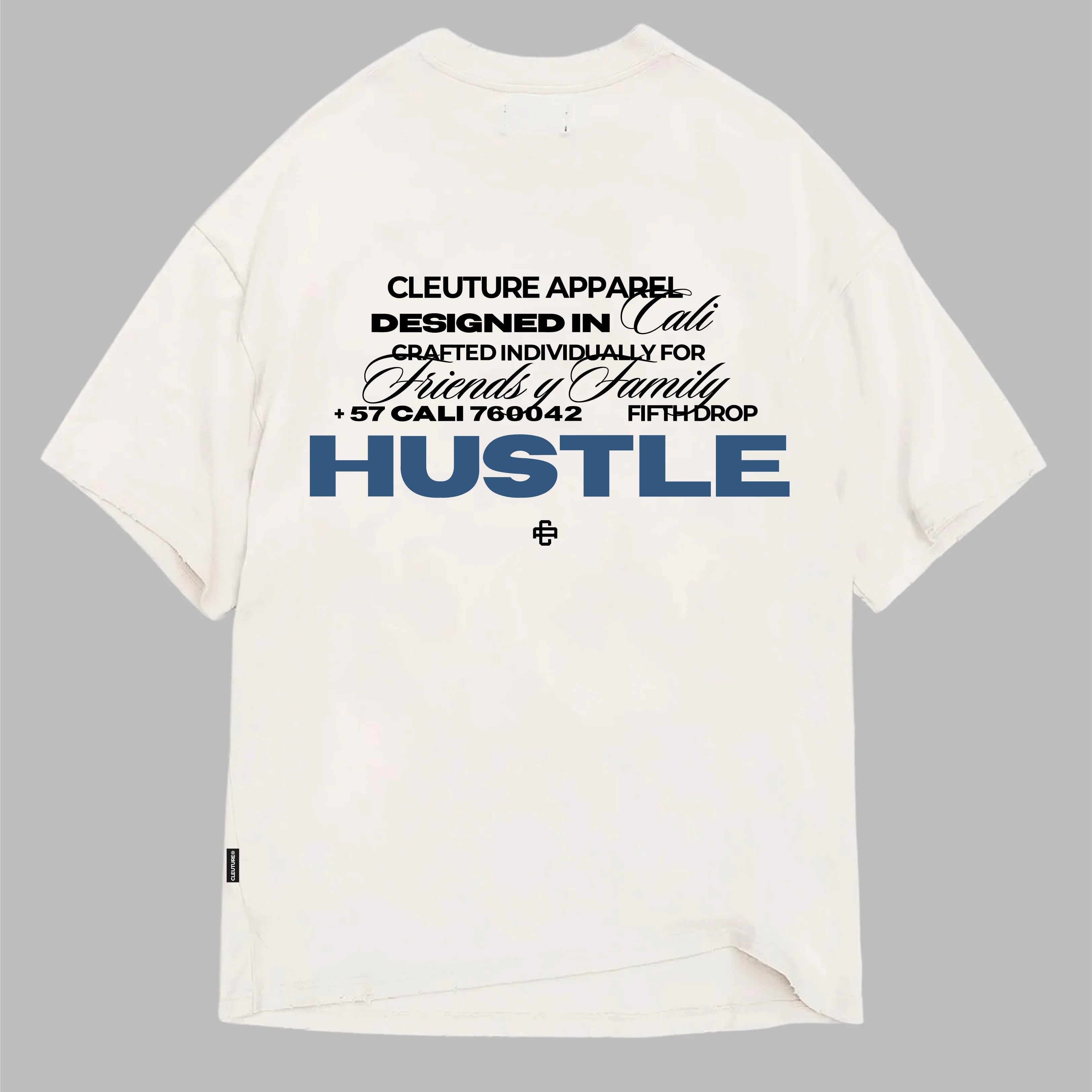 CAMISETA CLEUTURE HUSTLE BLANCA