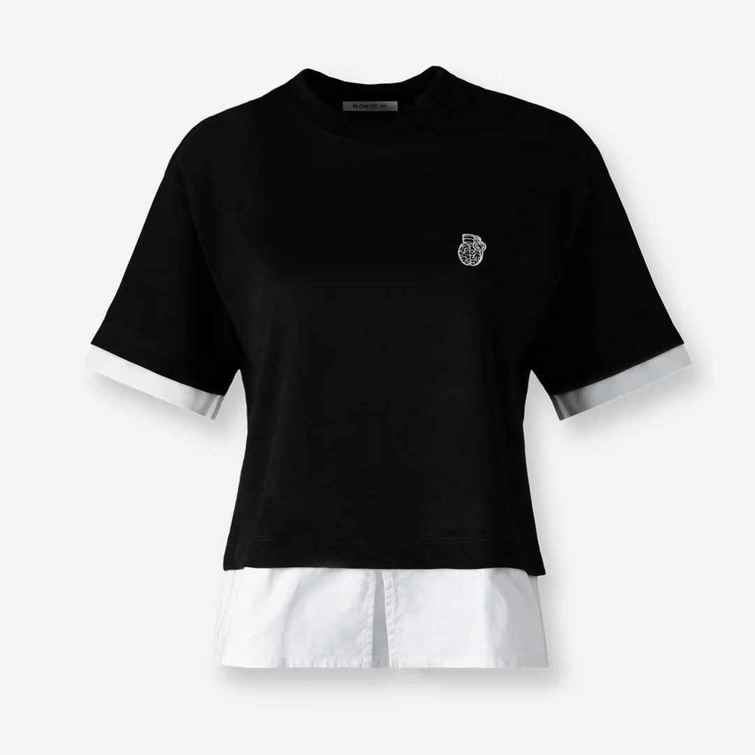 CAMISETA BLOW UP MUJER DOBLE SLEEVE BLACK
