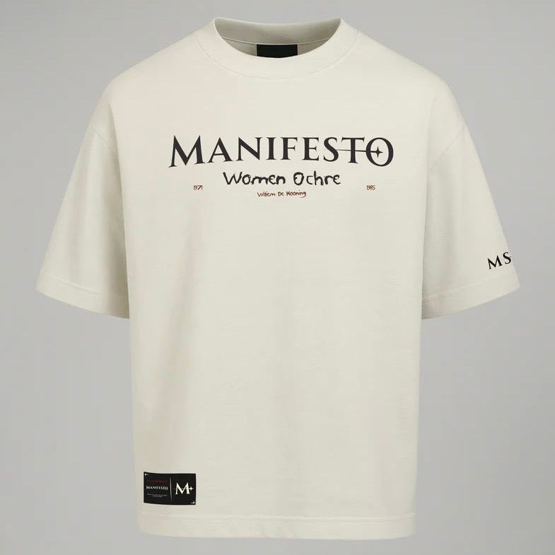 CAMISETA MANIFESTO OVERSIZE WOMAN OCHRE