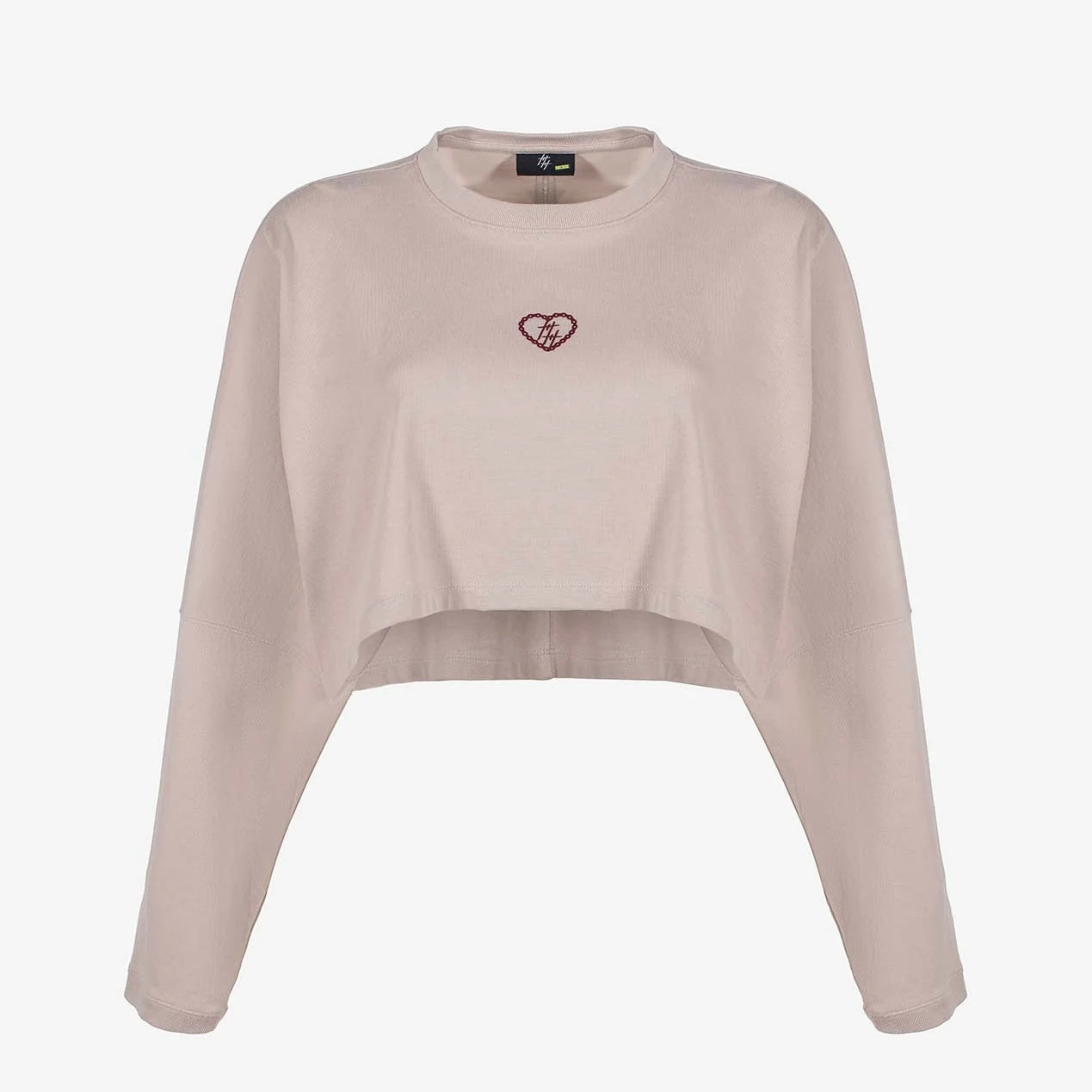 CROP TOP CULTURE WISE MANGA LARGA BEIGE