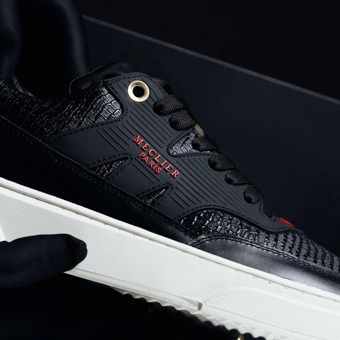 ZAPATOS MECLIER GLOSS VIPER BLACK-RED