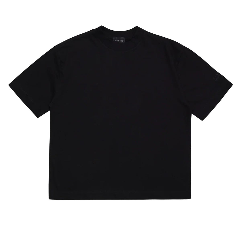 CAMISETA SINNERS RHINESTONE LOGO BLACK