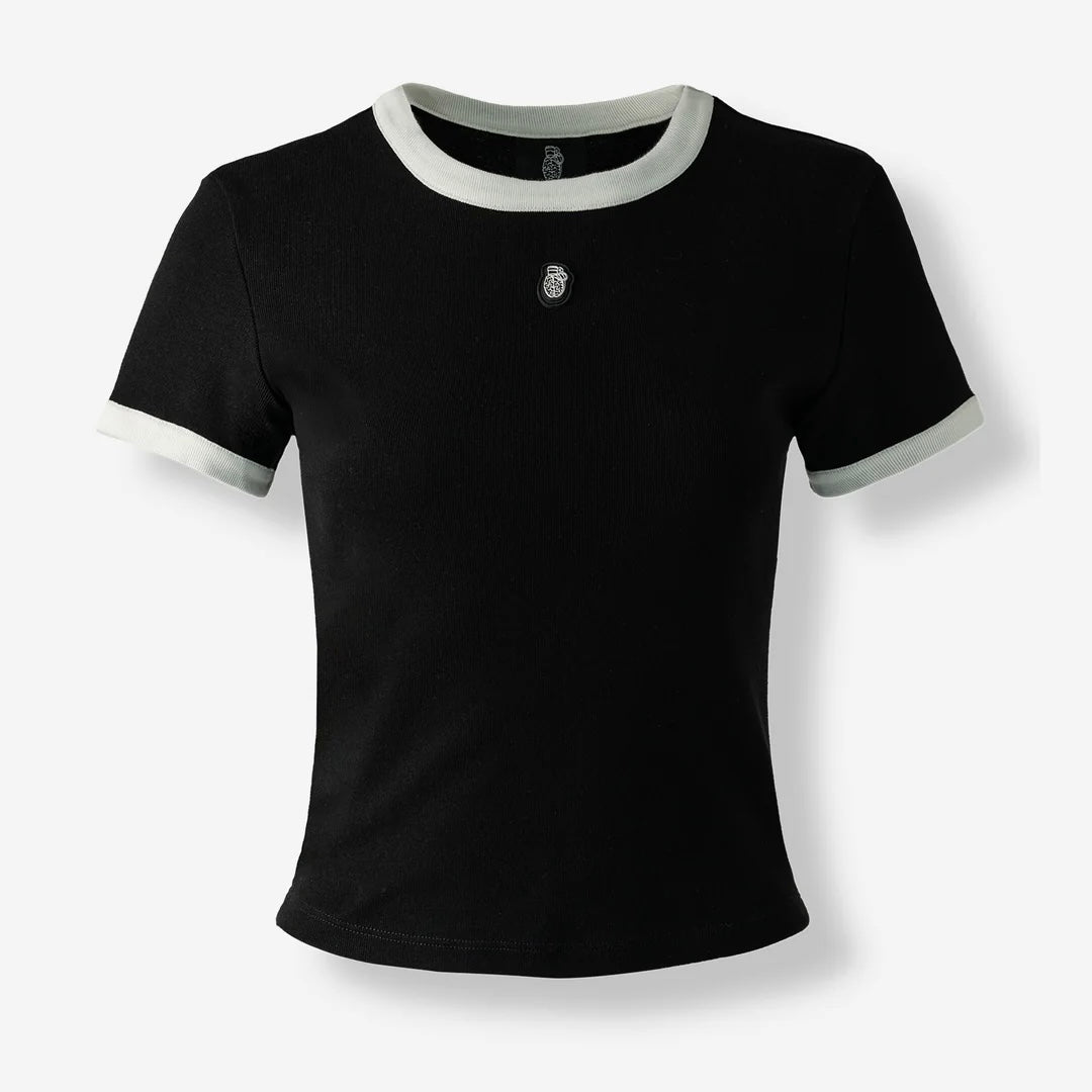 SHORT BLOW UP SLEEVE BLACK TOP