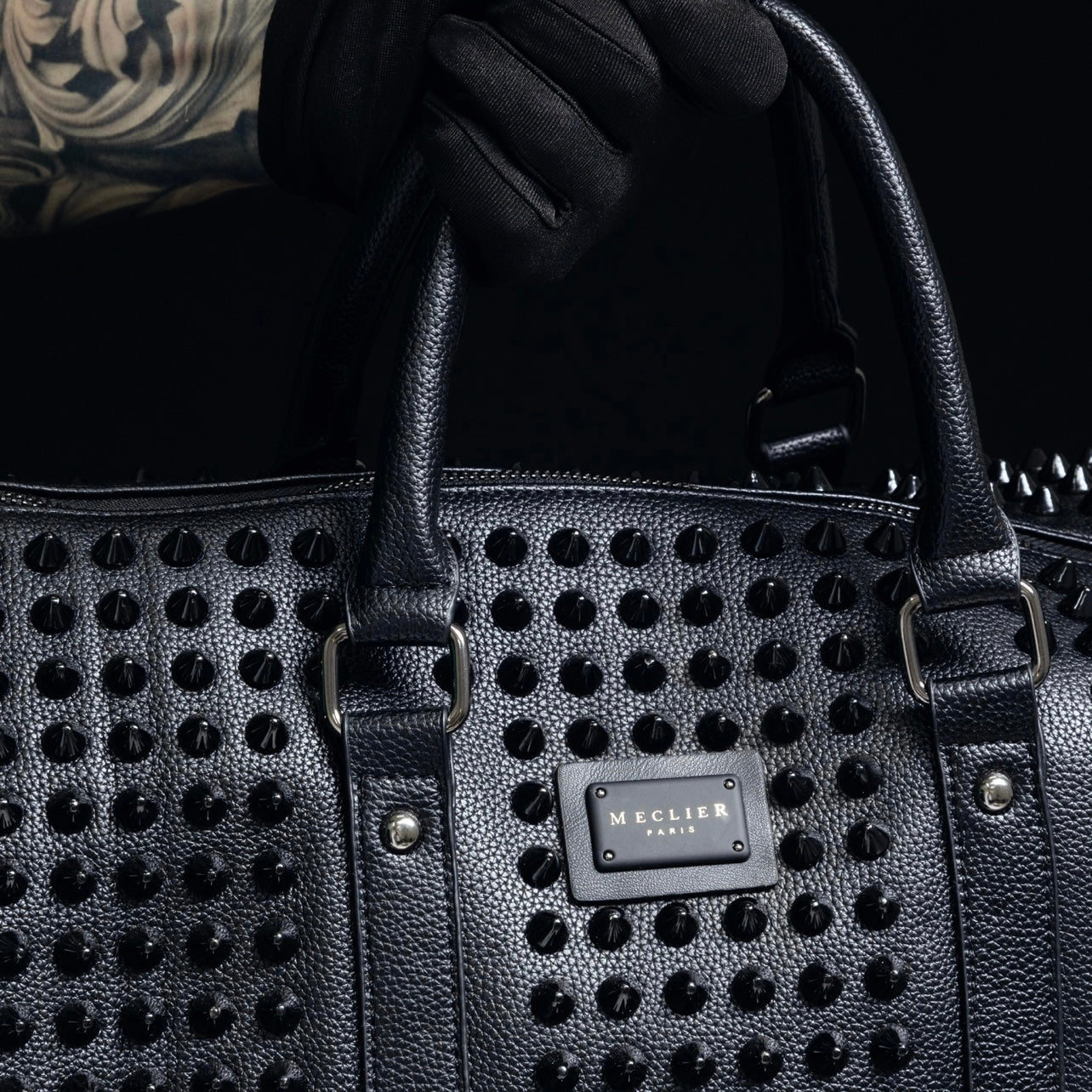 BOLSO DE MANO MECLIER TACHE NEGRO