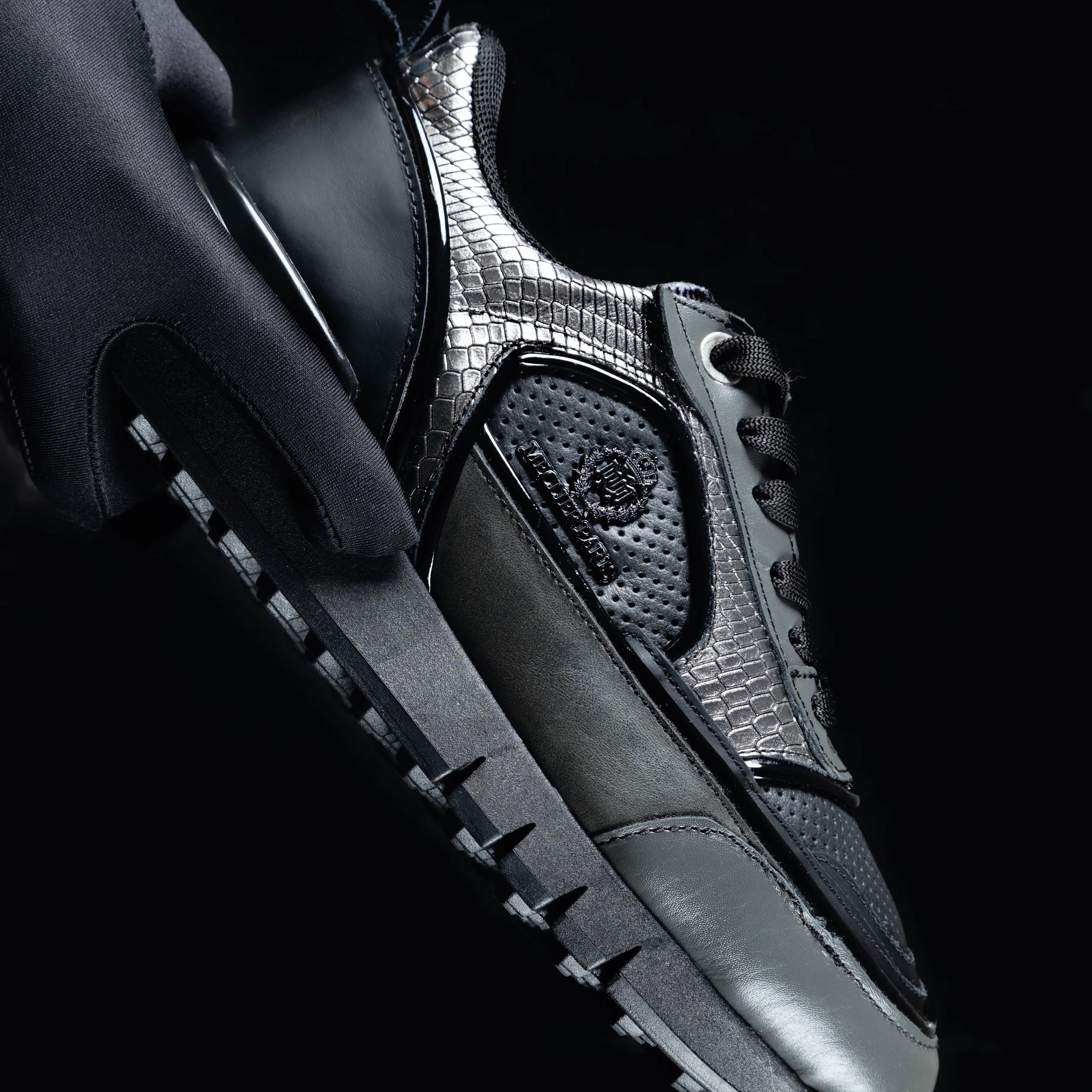 ZAPATOS MECLIER TITANIUM BLACK PLATEADO