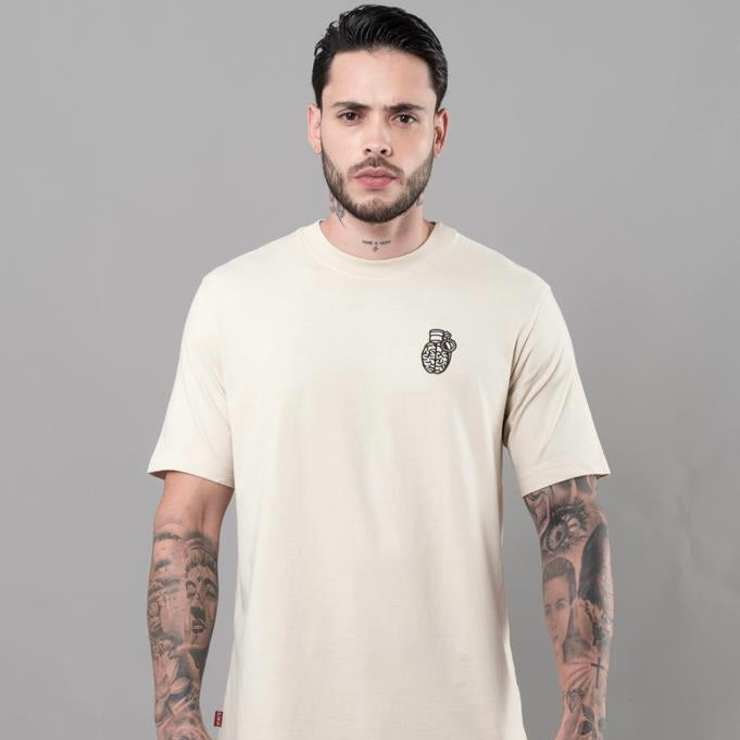 CAMISETA BLOW UP LOGO EMBROIDERED MARFIL