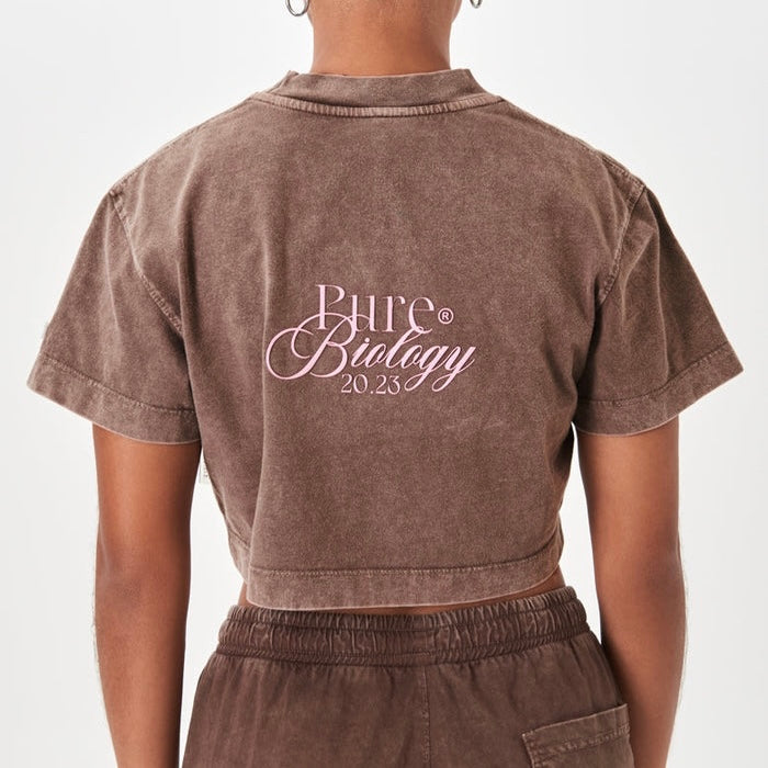 CROP TOP PURE MUJER BIOLOGY BROWN