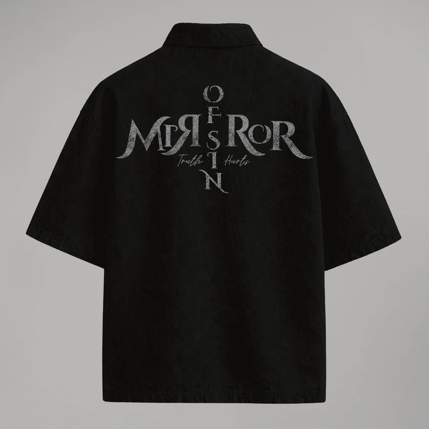 CAMISA BOTONES MANIFESTO MIRROR OF SINS NEGRA
