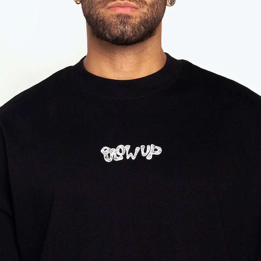 CAMISETA BLOW UP OVERSIZED NEGRA LINEAS