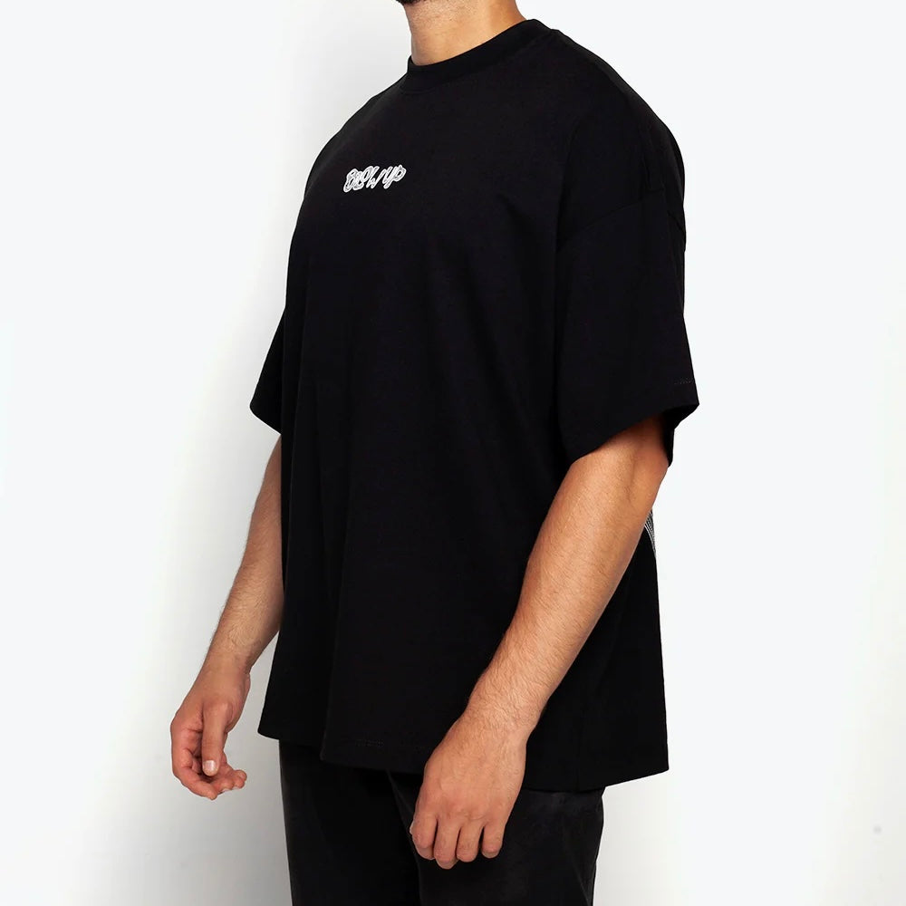 CAMISETA BLOW UP OVERSIZED NEGRA LINEAS