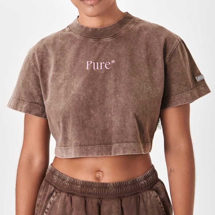 CROP TOP PURE MUJER BIOLOGY BROWN