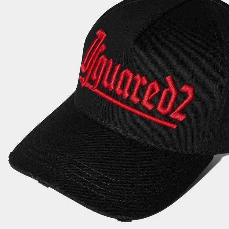 GORRA DSQUARED GOTHIC NEGRO ROJO