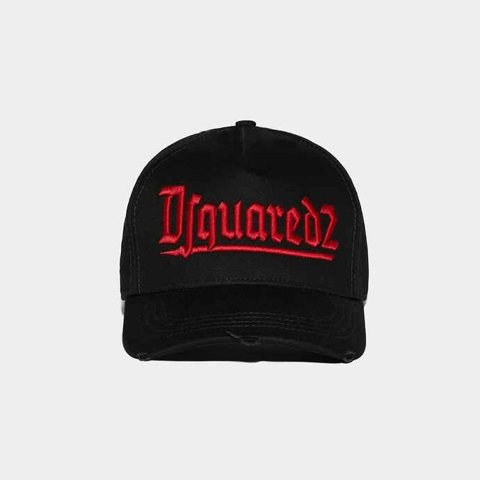 GORRA DSQUARED GOTHIC NEGRO ROJO