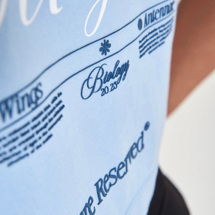 CROP TOP PURE MUJER BIOLOGY BUTTERFLY BLUE