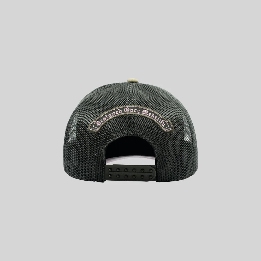 GORRA DOM APPAREL TRUCKER CAMO GREEN PINK