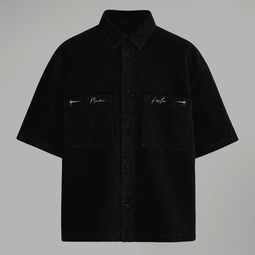 CAMISA BOTONES MANIFESTO MIRROR OF SINS NEGRA