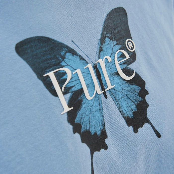 CROP TOP PURE MUJER BIOLOGY BUTTERFLY BLUE