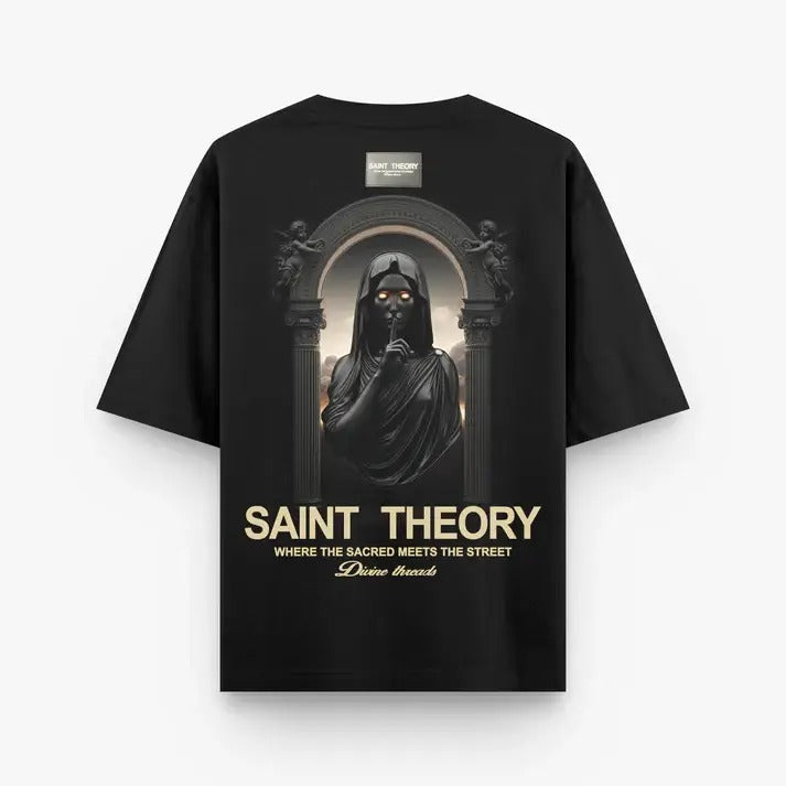 CAMISETA SAINT THEORY EVANGELIUM ANGEL NEGRO